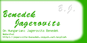 benedek jagerovits business card